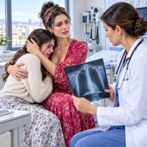 Cuando el médico de urgencias dijo: “Hay algo metálico dentro de la espalda de su hija”, mi suegra intentó impedir la radiografía y después quiso culparme. La imagen mostró una aguja rota y la policía llegó minutos más tarde. Yo permanecí tranquila, entregué mi teléfono y pedí que nadie se fuera todavía: la cámara nocturna había grabado algo incluso peor que la agresión.